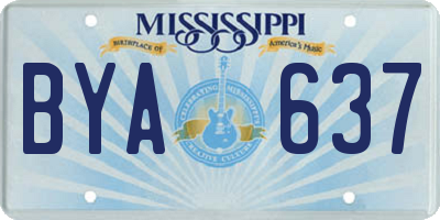 MS license plate BYA637