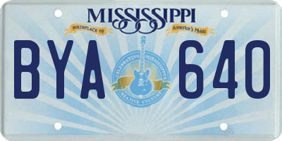 MS license plate BYA640