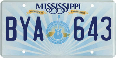 MS license plate BYA643