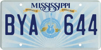 MS license plate BYA644