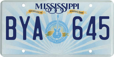 MS license plate BYA645