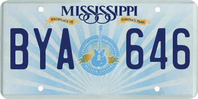 MS license plate BYA646
