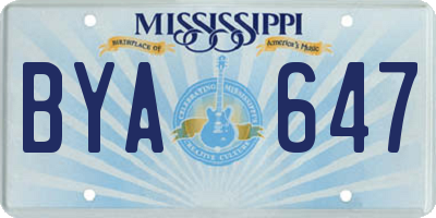 MS license plate BYA647
