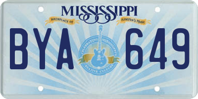 MS license plate BYA649