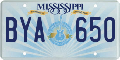 MS license plate BYA650