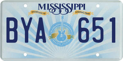 MS license plate BYA651