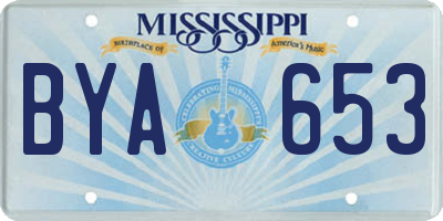 MS license plate BYA653