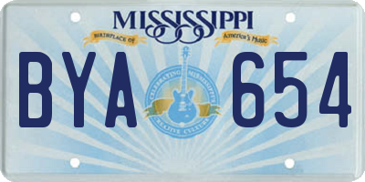 MS license plate BYA654