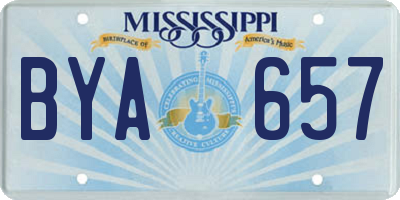 MS license plate BYA657