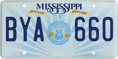 MS license plate BYA660