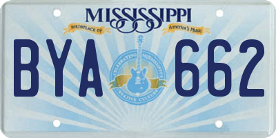 MS license plate BYA662