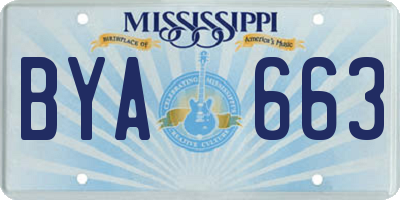 MS license plate BYA663