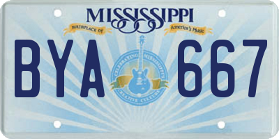 MS license plate BYA667