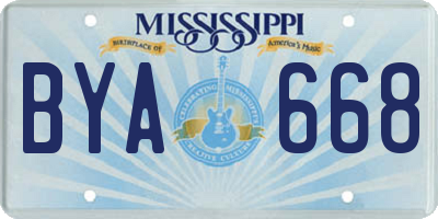 MS license plate BYA668