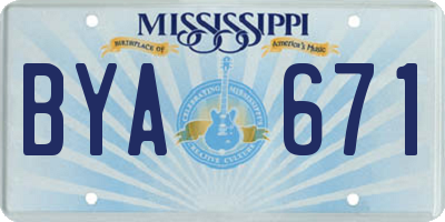 MS license plate BYA671