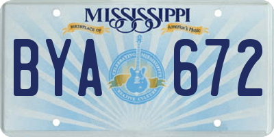 MS license plate BYA672