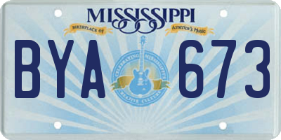 MS license plate BYA673