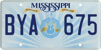 MS license plate BYA675