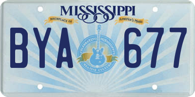 MS license plate BYA677