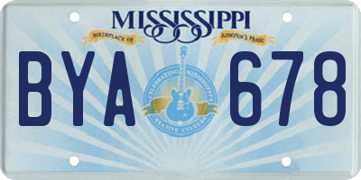 MS license plate BYA678