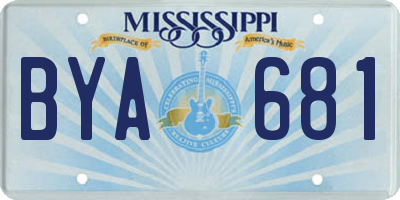MS license plate BYA681