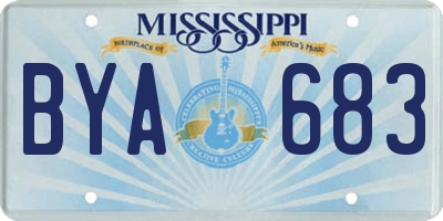 MS license plate BYA683