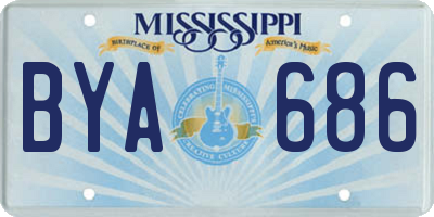 MS license plate BYA686