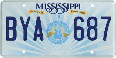 MS license plate BYA687