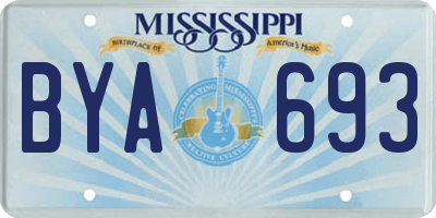 MS license plate BYA693