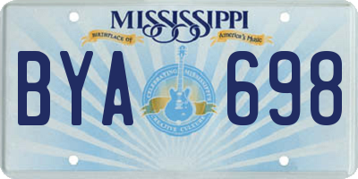 MS license plate BYA698