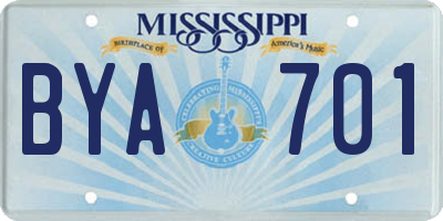 MS license plate BYA701