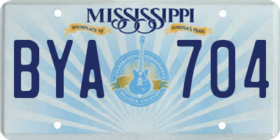 MS license plate BYA704