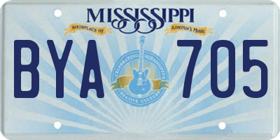 MS license plate BYA705