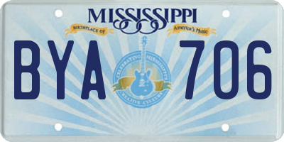 MS license plate BYA706