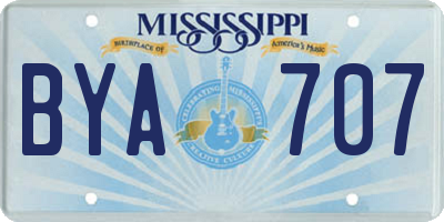 MS license plate BYA707