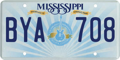 MS license plate BYA708