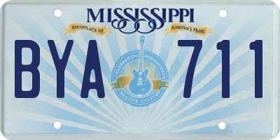 MS license plate BYA711