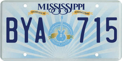 MS license plate BYA715