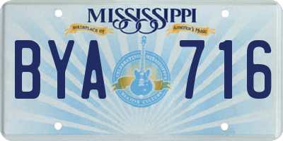 MS license plate BYA716