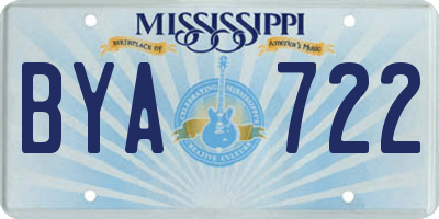 MS license plate BYA722