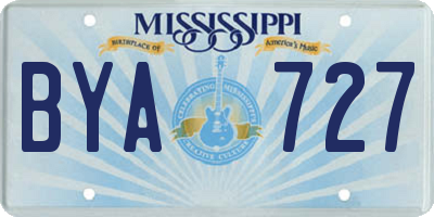 MS license plate BYA727
