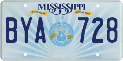MS license plate BYA728