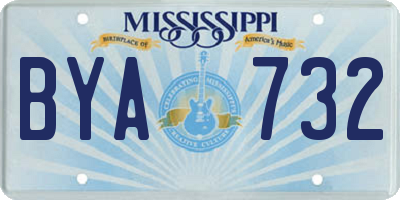 MS license plate BYA732
