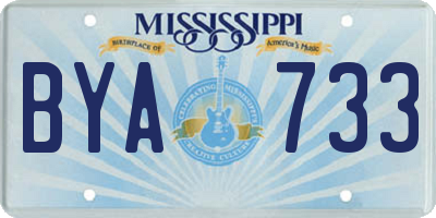 MS license plate BYA733