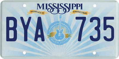 MS license plate BYA735