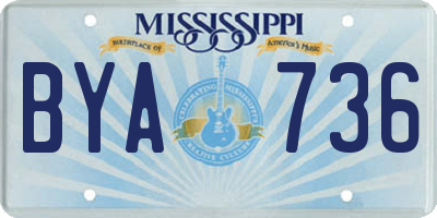 MS license plate BYA736