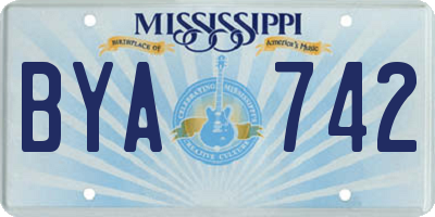 MS license plate BYA742