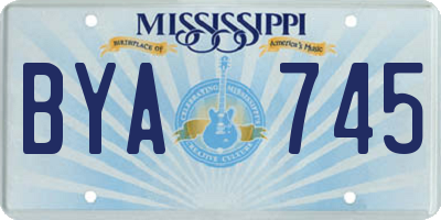 MS license plate BYA745