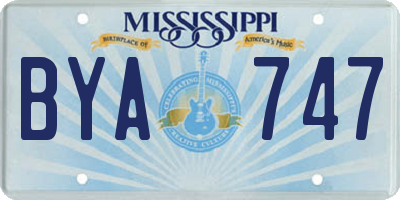 MS license plate BYA747