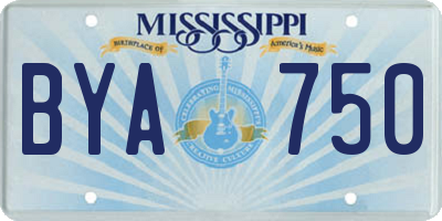 MS license plate BYA750